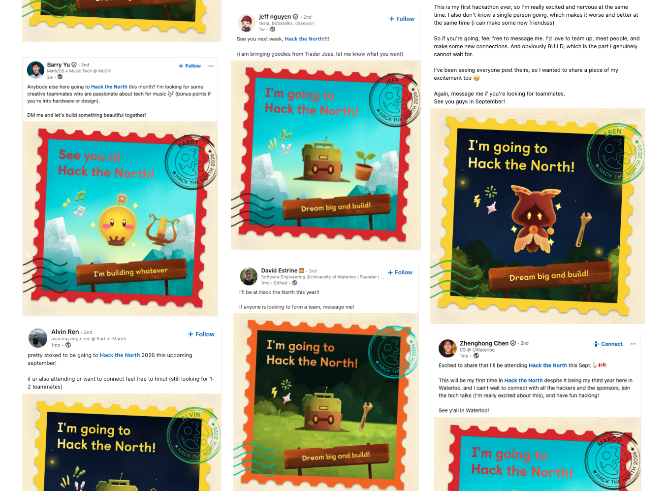 RSVP social media posts